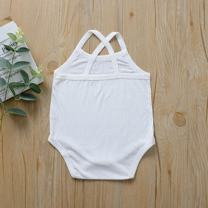 Baby Girl Solid Sleeveless Romper