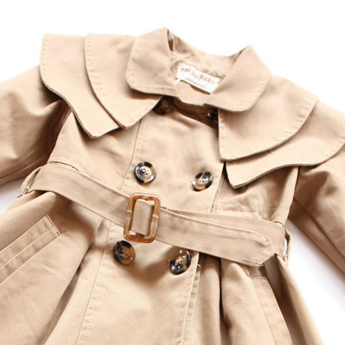 Stylish Solid Double-breasted Trench Coat for Toddler Girl and Girl