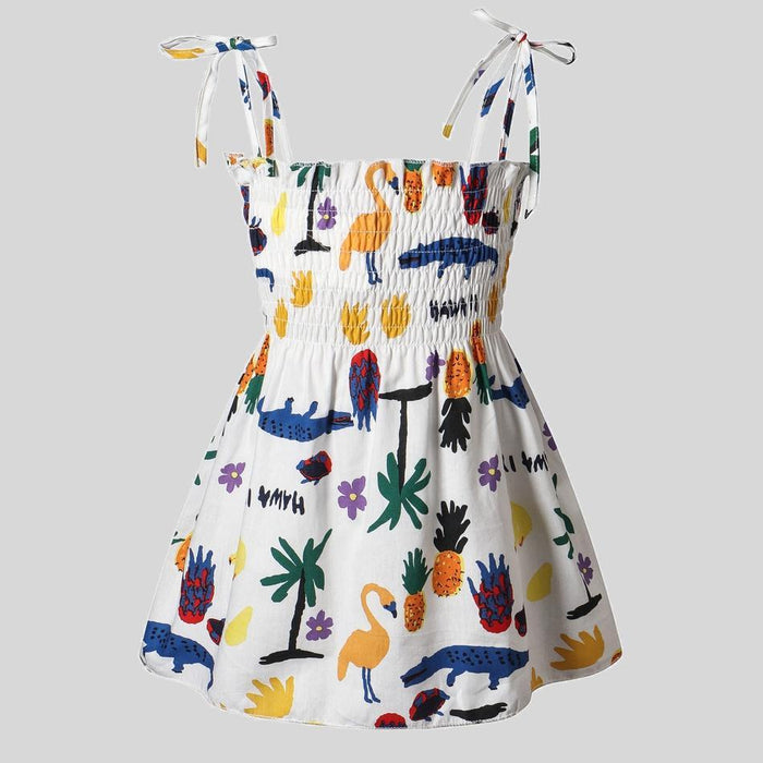 Baby Cartoon Print Jersey Dresses