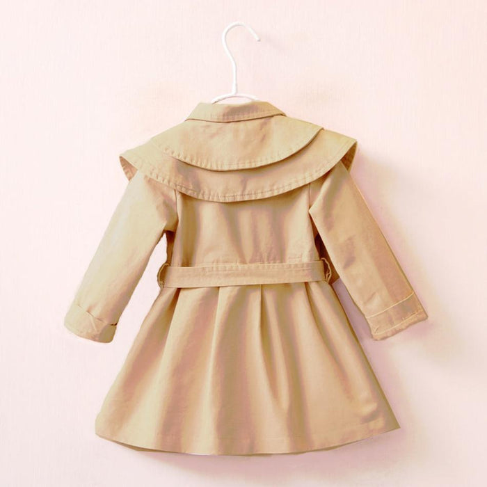 Stylish Solid Double-breasted Trench Coat for Toddler Girl and Girl