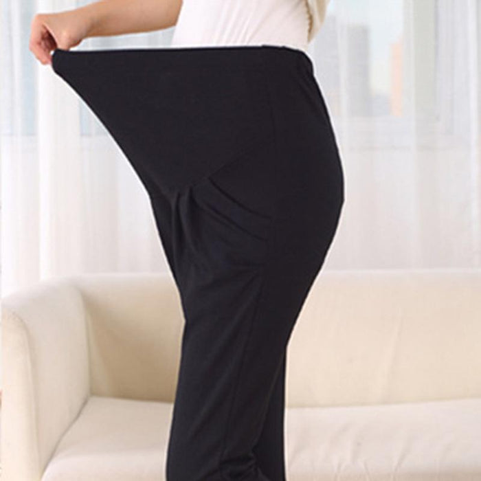 Casual Solid Maternity Crop Pants