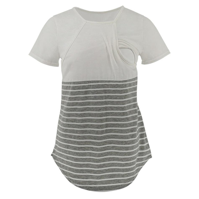 Maternity Nursing Stripe Short-sleeve T-shirt