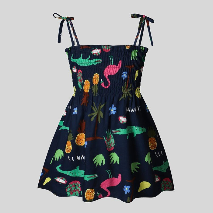 Baby Cartoon Print Jersey Dresses