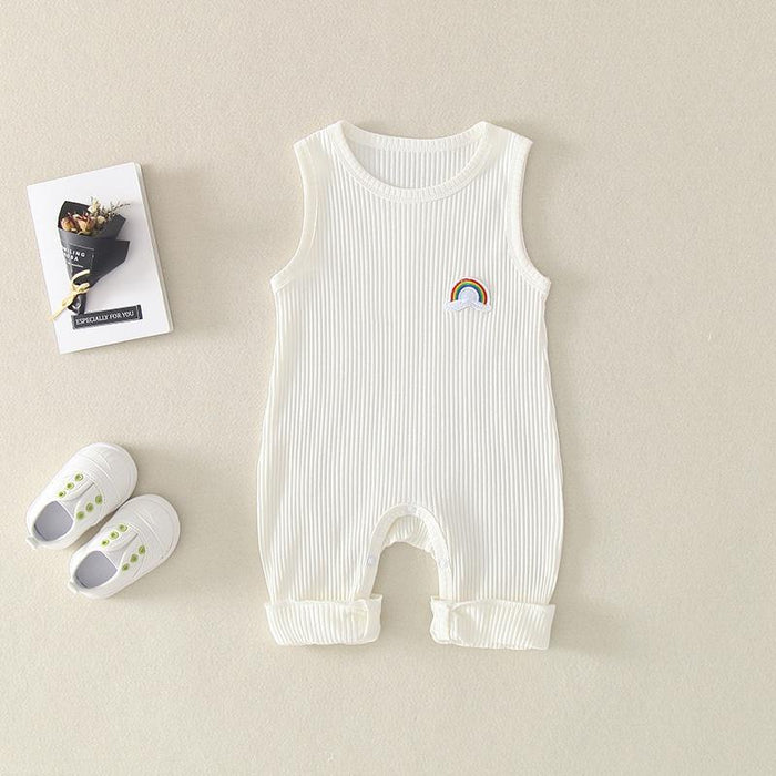 Baby's Rainbow Print Sleeveless Romper