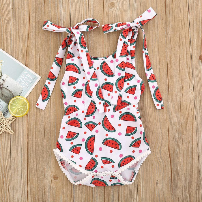 Baby Stylish Watermelon Allover Strappy Rompers