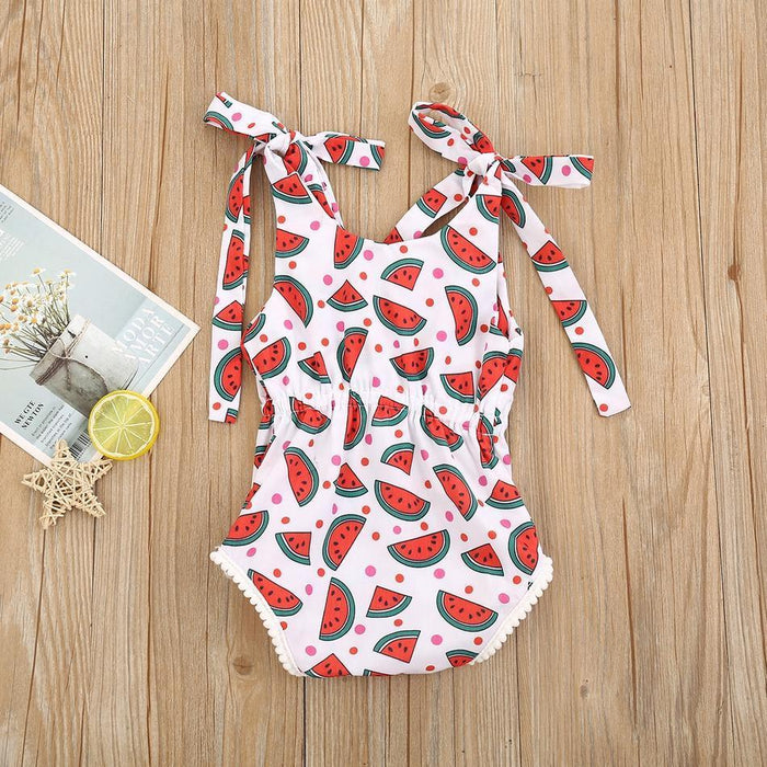 Baby Stylish Watermelon Allover Strappy Rompers