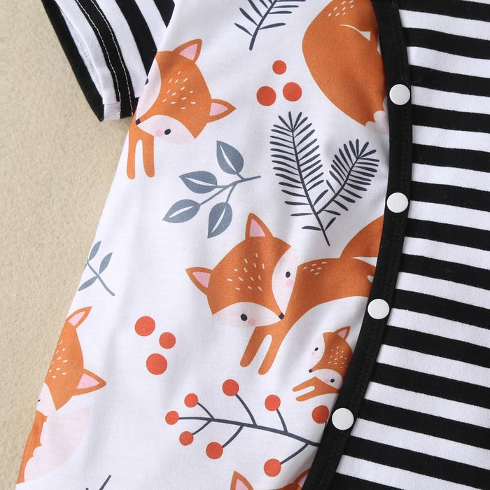 Baby Adorable Fox Allover Striped Bodysuit