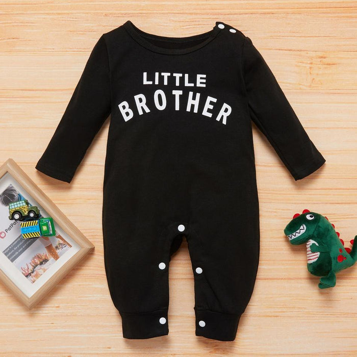 Baby Boy / Girl Little Brother Letter Print Long-sleeve Jumpsuit