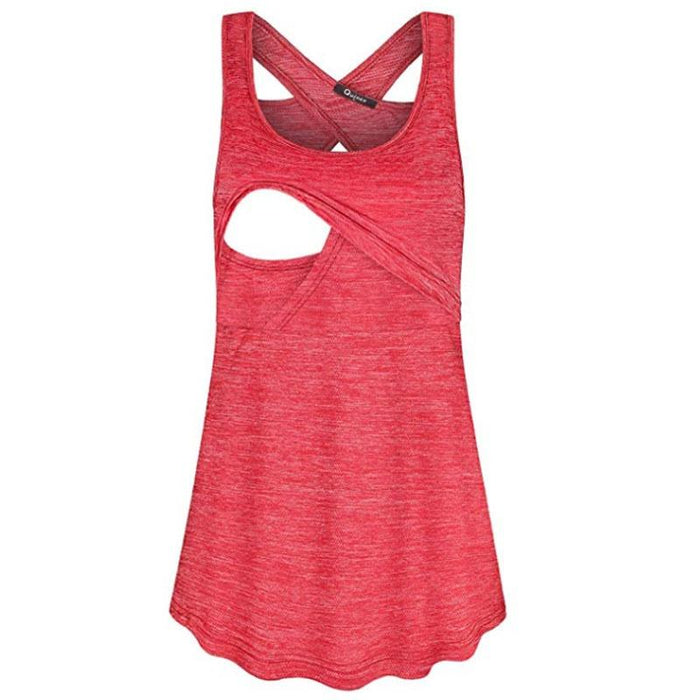 Solid Keyhole Maternity Nursing Tank