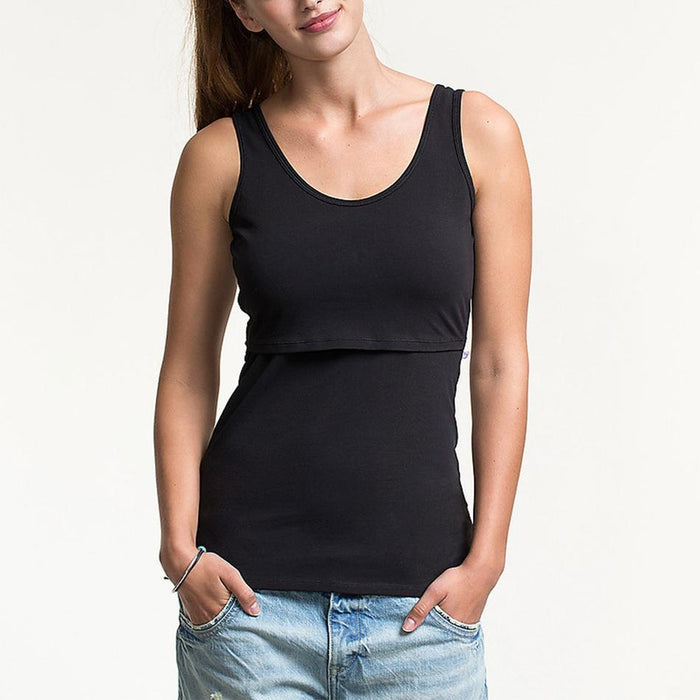 Fashionable Solid Round Neck Nursing Tank