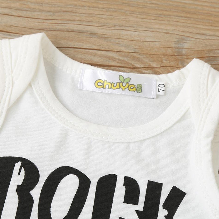 Mameluco sin mangas con estampado de letras para bebé niño / niña