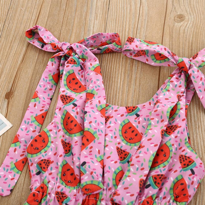 Baby Stylish Watermelon Allover Strappy Rompers