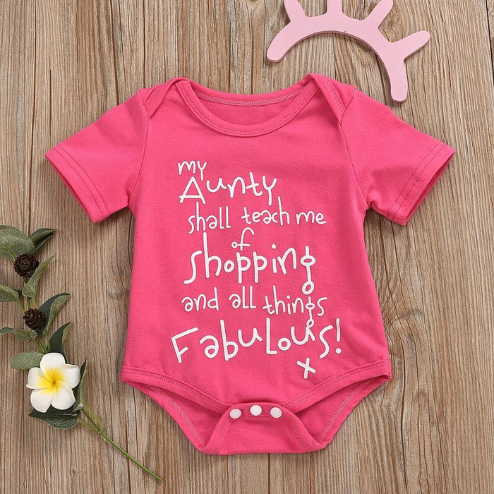 Baby Girl Letter Short-sleeve Romper