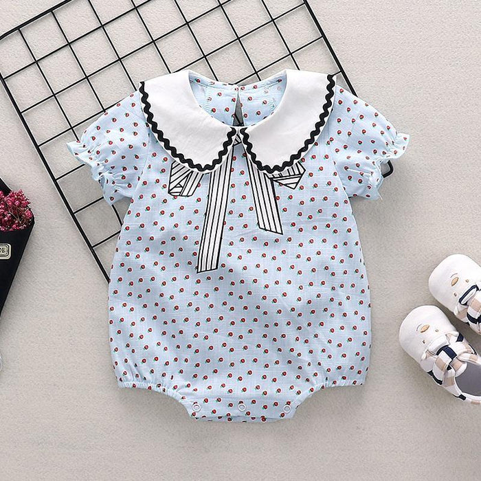 Baby Doll Collar Polka Dots Rompers