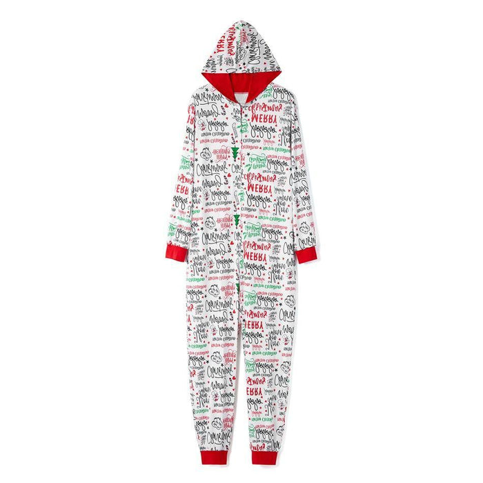 Kerstletterprint met capuchon en bijpassende pyjama