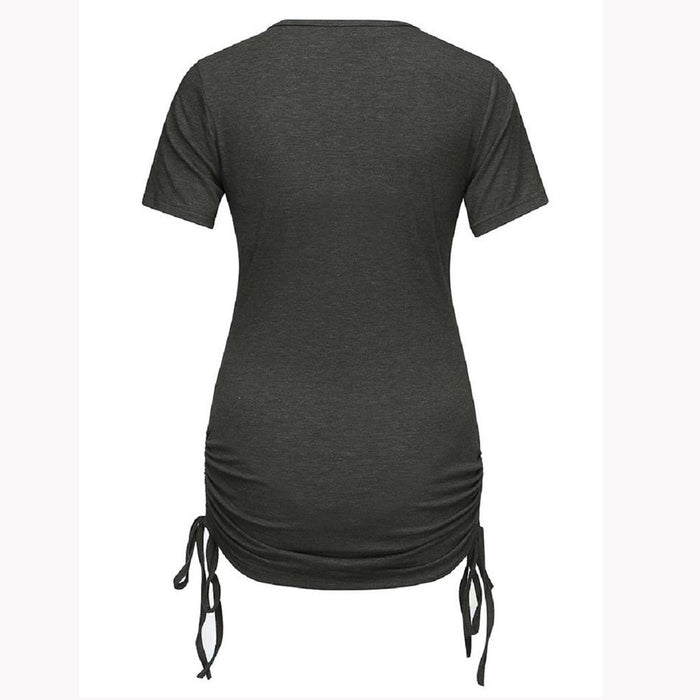 Casual Solid Ruched Maternity Tee