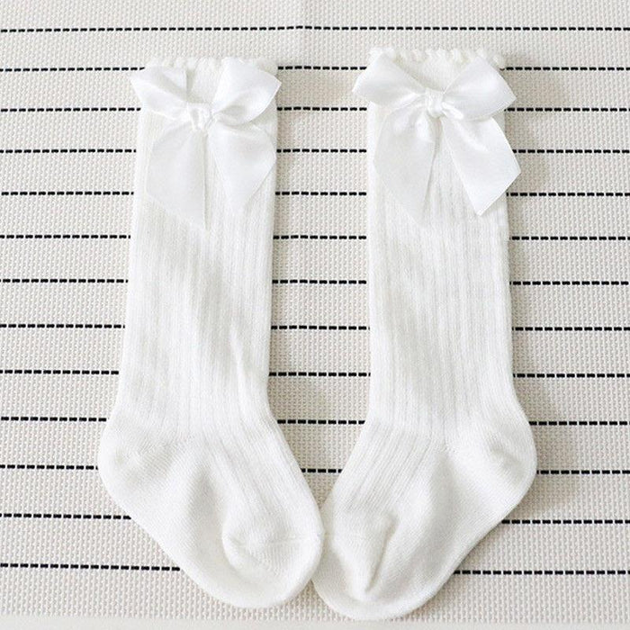 Sweet Solid Bow Decor Socks for Baby and Toddler Girl