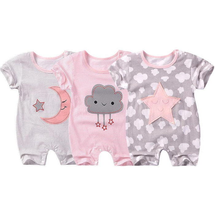 Cute Stars Moon or Cloud Print Bodysuit for Baby