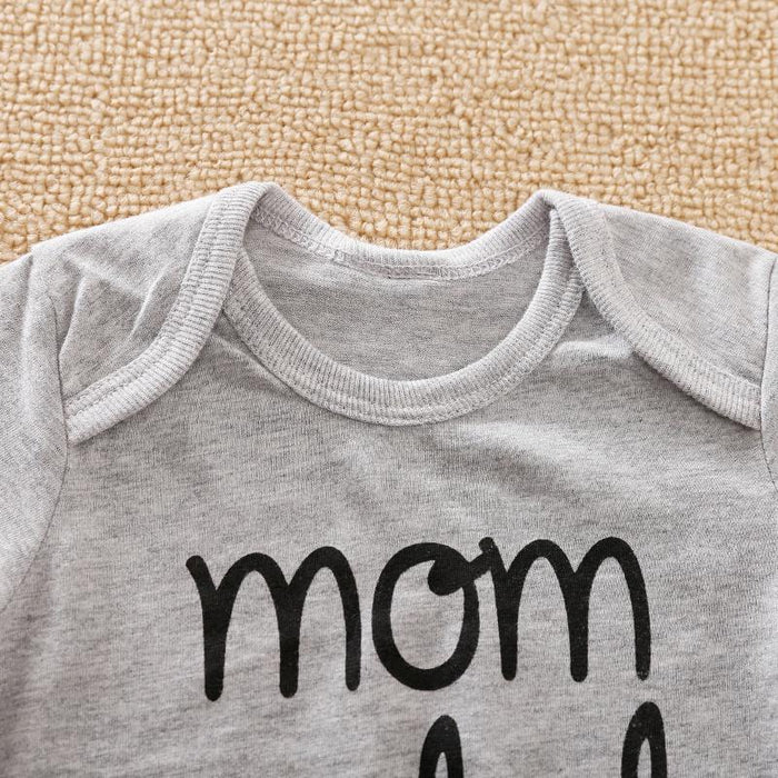 Rompertje met korte mouwen voor babyjongen/meisje met letterprint