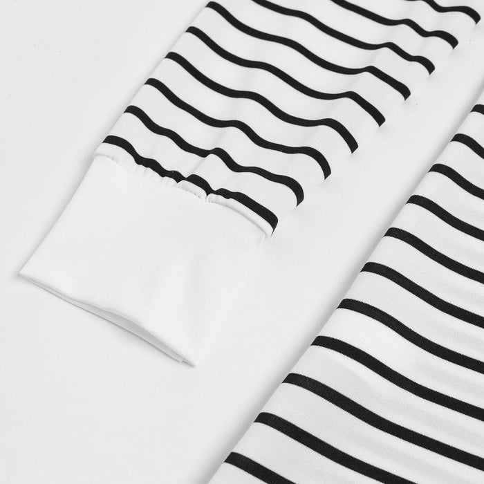 Casual Striped Long-sleeve Nursing Tee