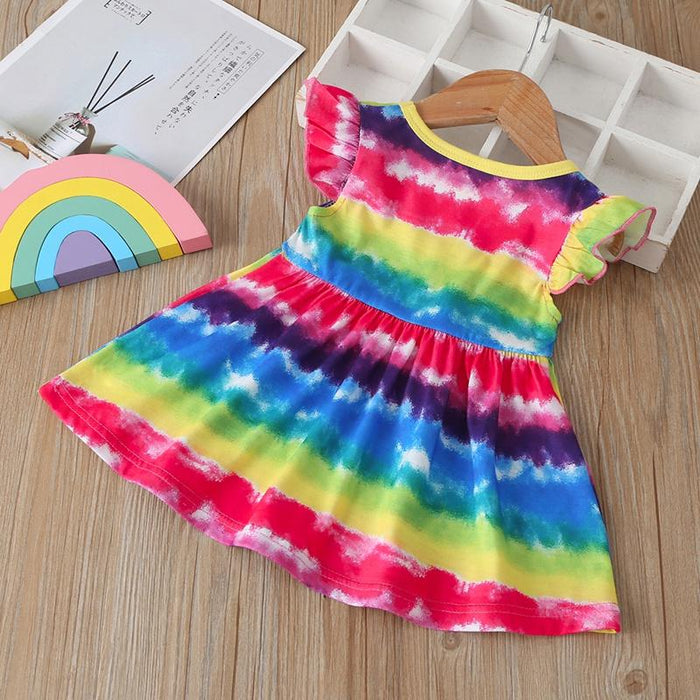 Baby-regenboog tie-dyed jurken