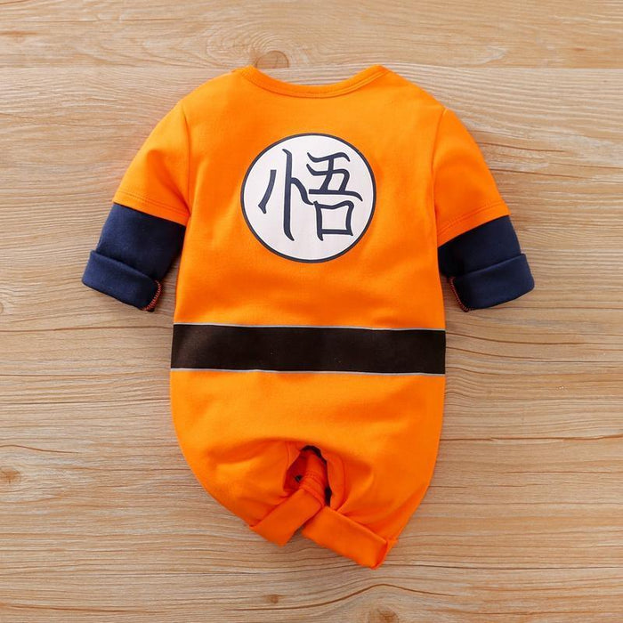 Long-sleeve Kungfu Style Orange One Piece for Baby