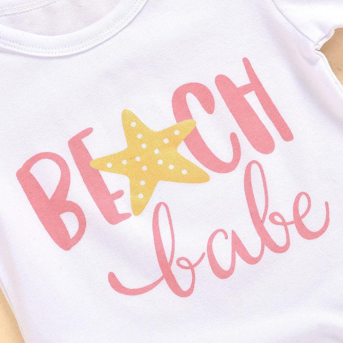 Baby Girl Letter Print Short-sleeve Romper