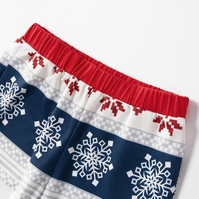 Christmas Family Bear Print and Snowflake Pants Matching Pajamas Set