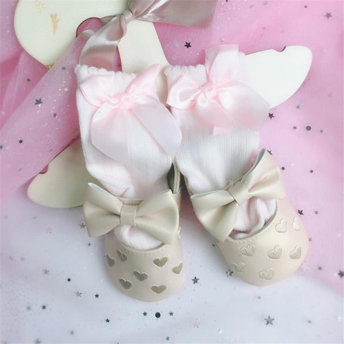 Sweet Solid Bow Decor Socks for Baby and Toddler Girl