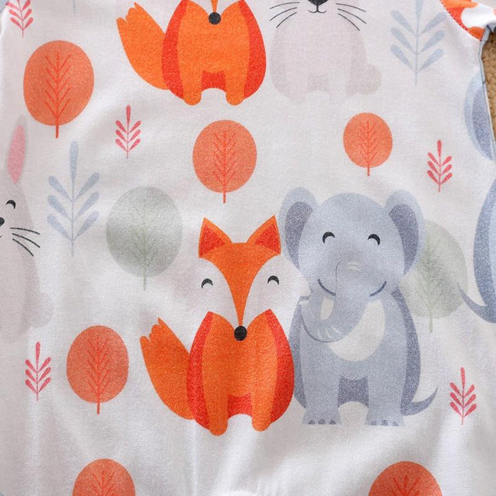 Baby Overlay Fox and Elephant Jumpsuit