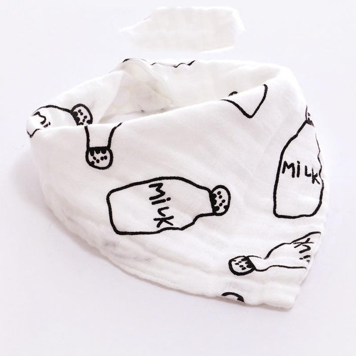 3-piece Cartoon Print Softness Cotton Baby Bibs