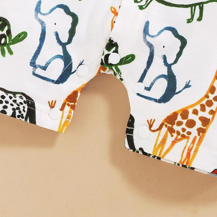 Baby Animal Elephant Giraffe Print Bodysuits