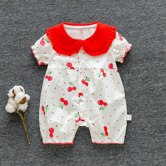 Baby mooie kersenkleurige bodysuits met poppenkraag