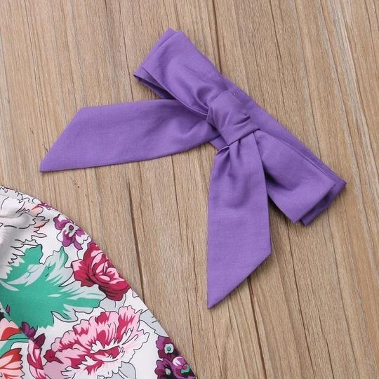 Conjunto de ropa para bebés y niñas, mameluco, pantalones florales, polainas