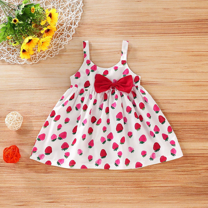 Vestido de vacaciones para bebé niña con fresas