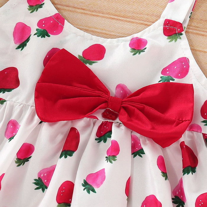 Vestido de vacaciones para bebé niña con fresas