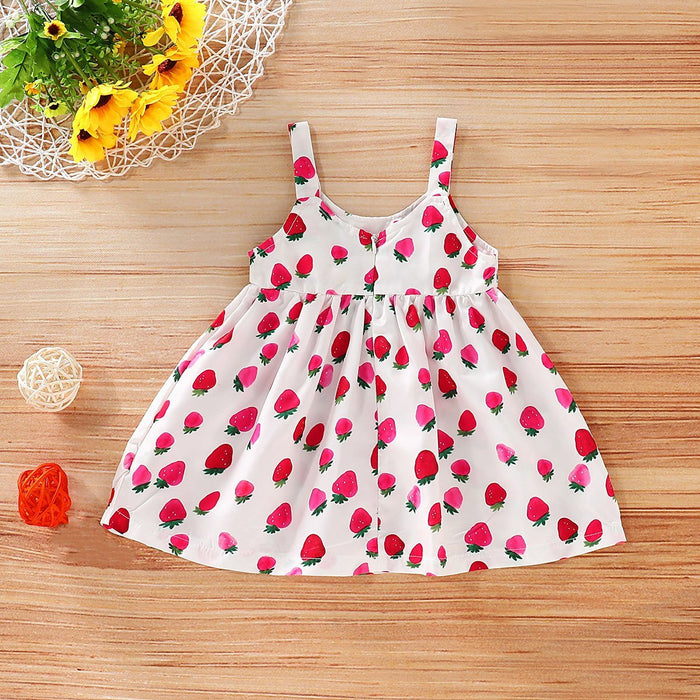 Vestido de vacaciones para bebé niña con fresas