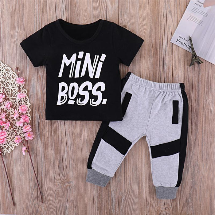 2Pcs Baby/ToddlerBoy T-shirt Tops Pants Outfits Set Clothes Age 1-6T