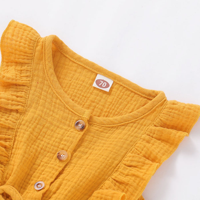 Babymeisje effen kleur casual jurk