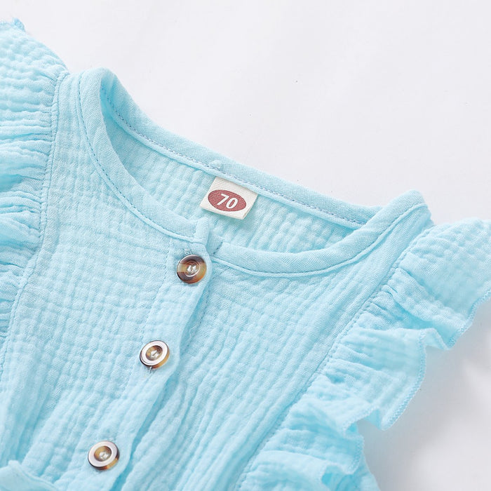 Babymeisje effen kleur casual jurk