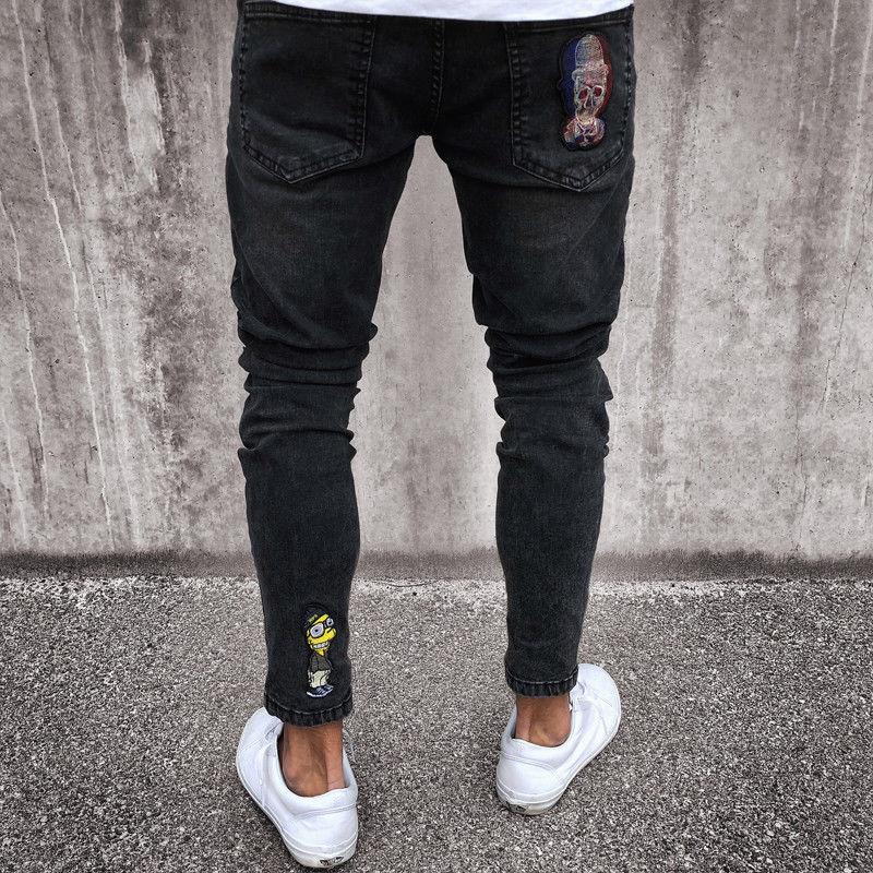Dark Biker Style Jeans