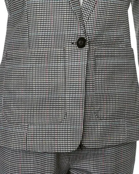 Combinatie van geruite blazer en broek met trekkoord 