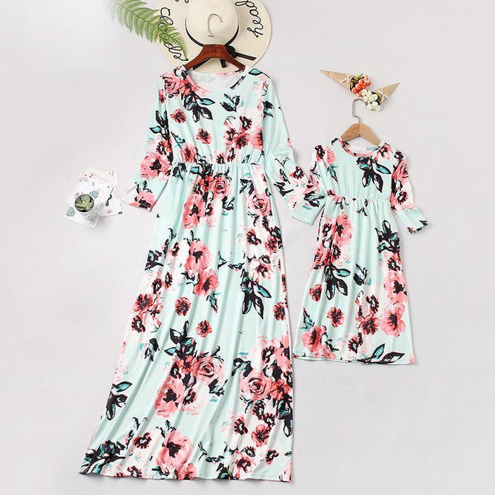 Beautiful Floral Printed Dresses for Mommy and Me