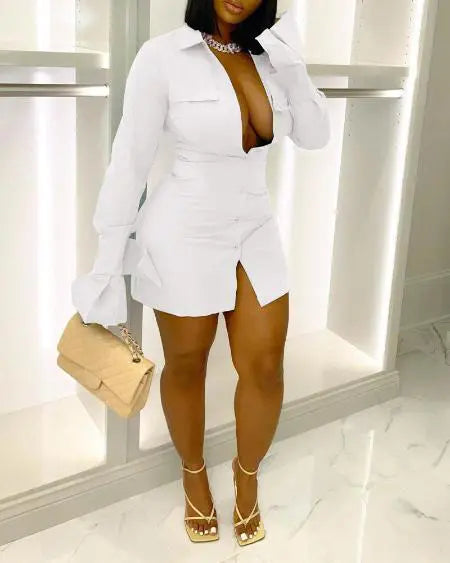 Long Sleeve Button-Down Dress