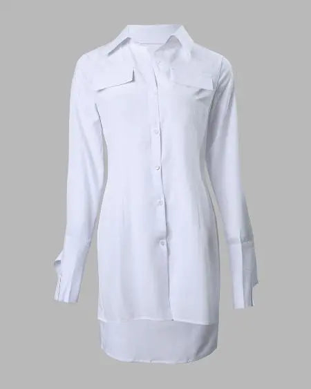 Long Sleeve Button-Down Dress