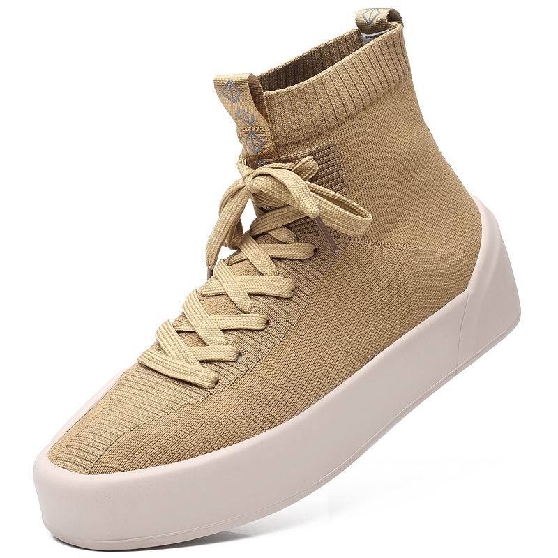 Zapatos tipo calcetín con cordones y plataforma alta