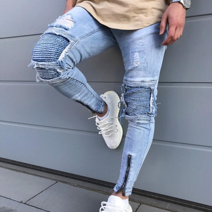 Lichte skinny gescheurde jeans
