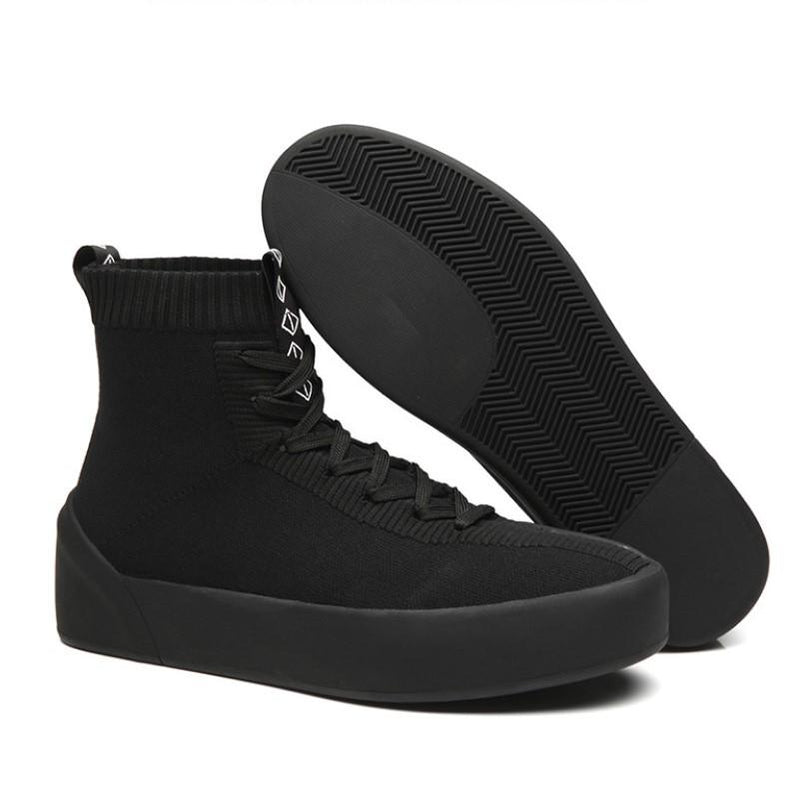 Zapatos tipo calcetín con cordones y plataforma alta