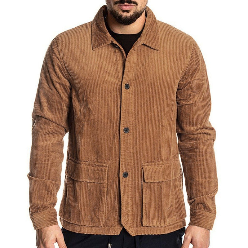 Corduroy jack met knoopsluiting