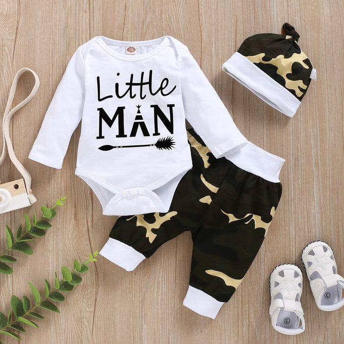 3pcs Baby Boy Street style Letter Baby's Sets